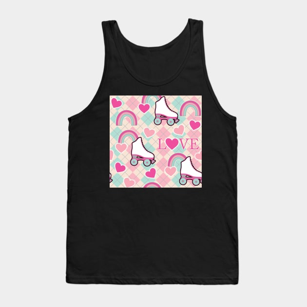 Love to Roller Skate on Argyle Tank Top by tandre